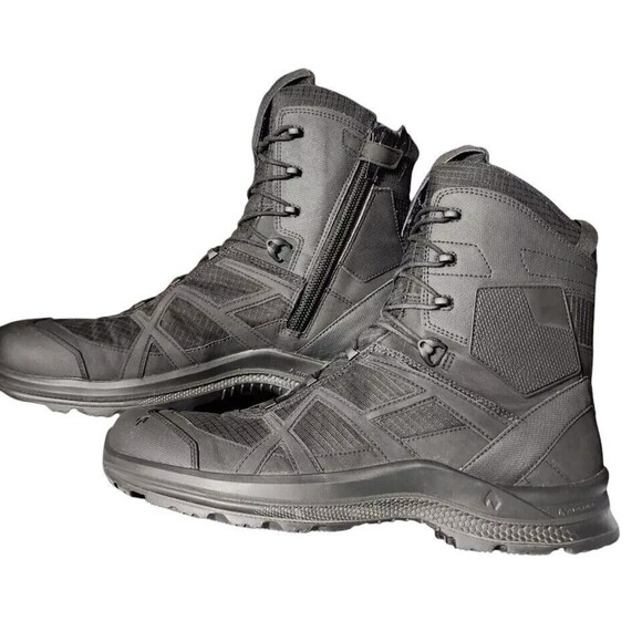 HAIX Black Eagle Tactical Boots Size 13 High Top Side Zipper main image 6